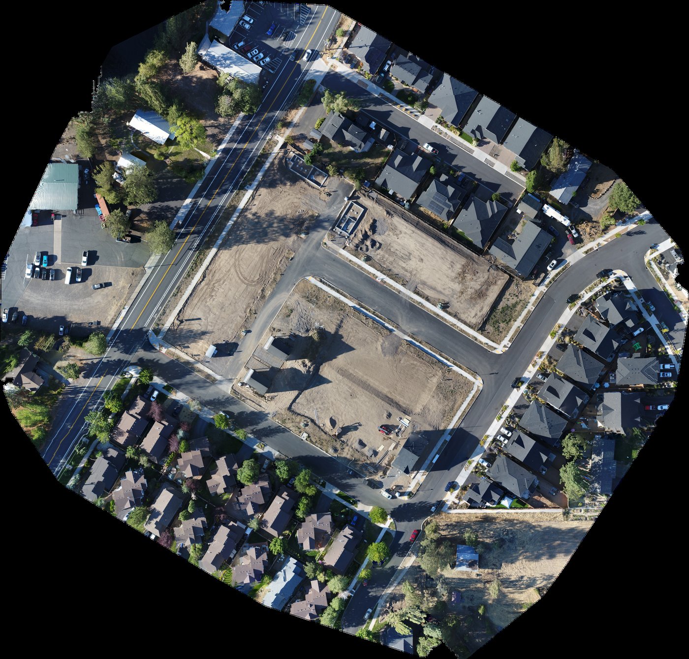 Orthomosaic of an active construction site in Bend, Oregon